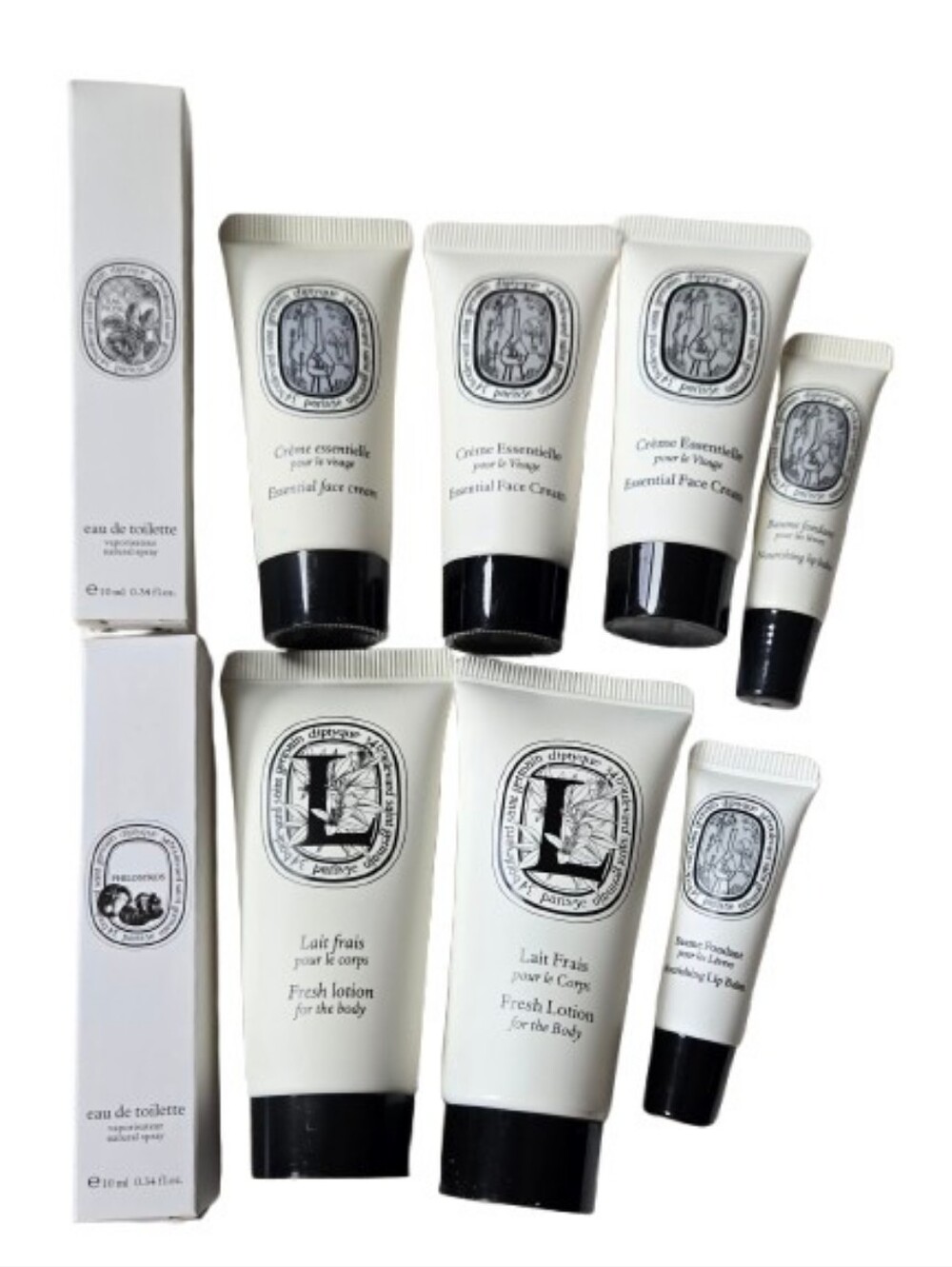 Diptyque x Qatar Travel Set: Moisturizer, Fragrance, Shampoo, Lip Balm